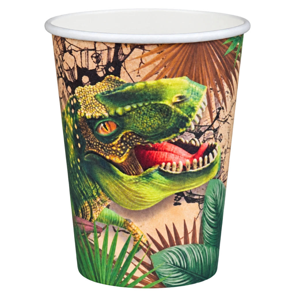 Dinosaurie papierové poháre – Tyrannosaurus rex, 10 ks