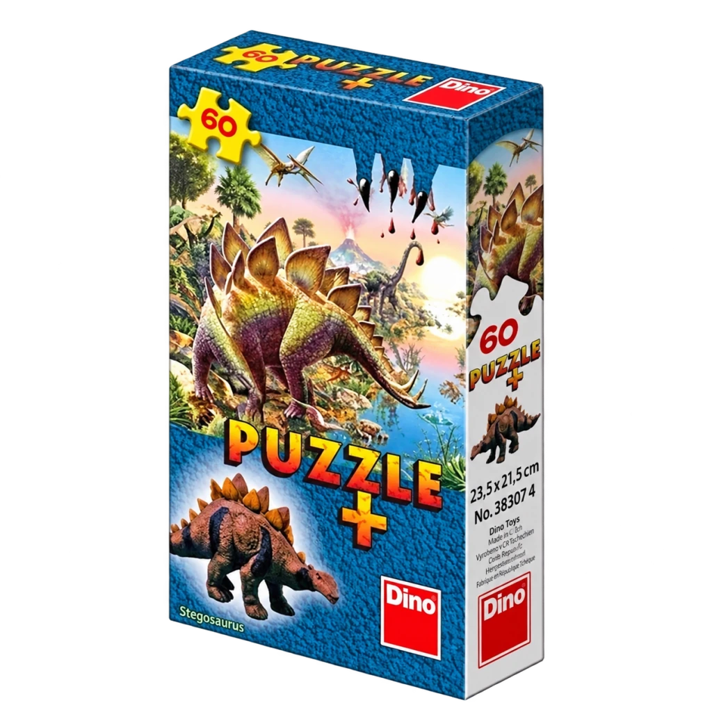 Puzzle č. 4 Stegosaurus – 60 dielikov + figúrka ZADARMO