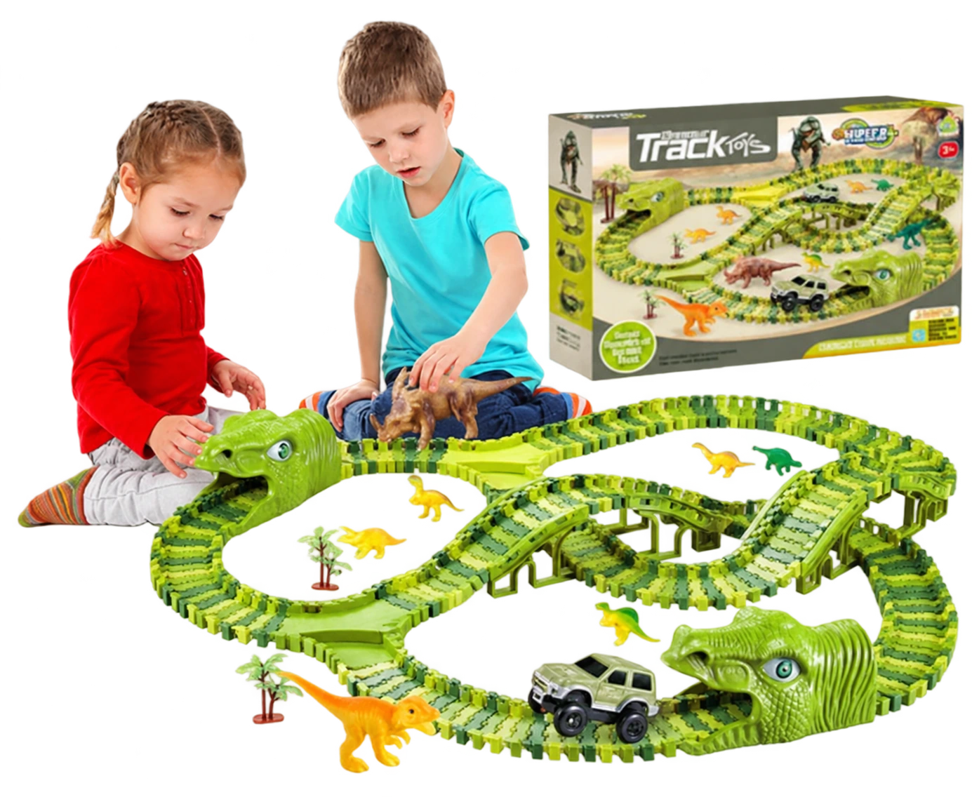Dinosauria pretekárska dráha Dinosaur park - 240 prvkov