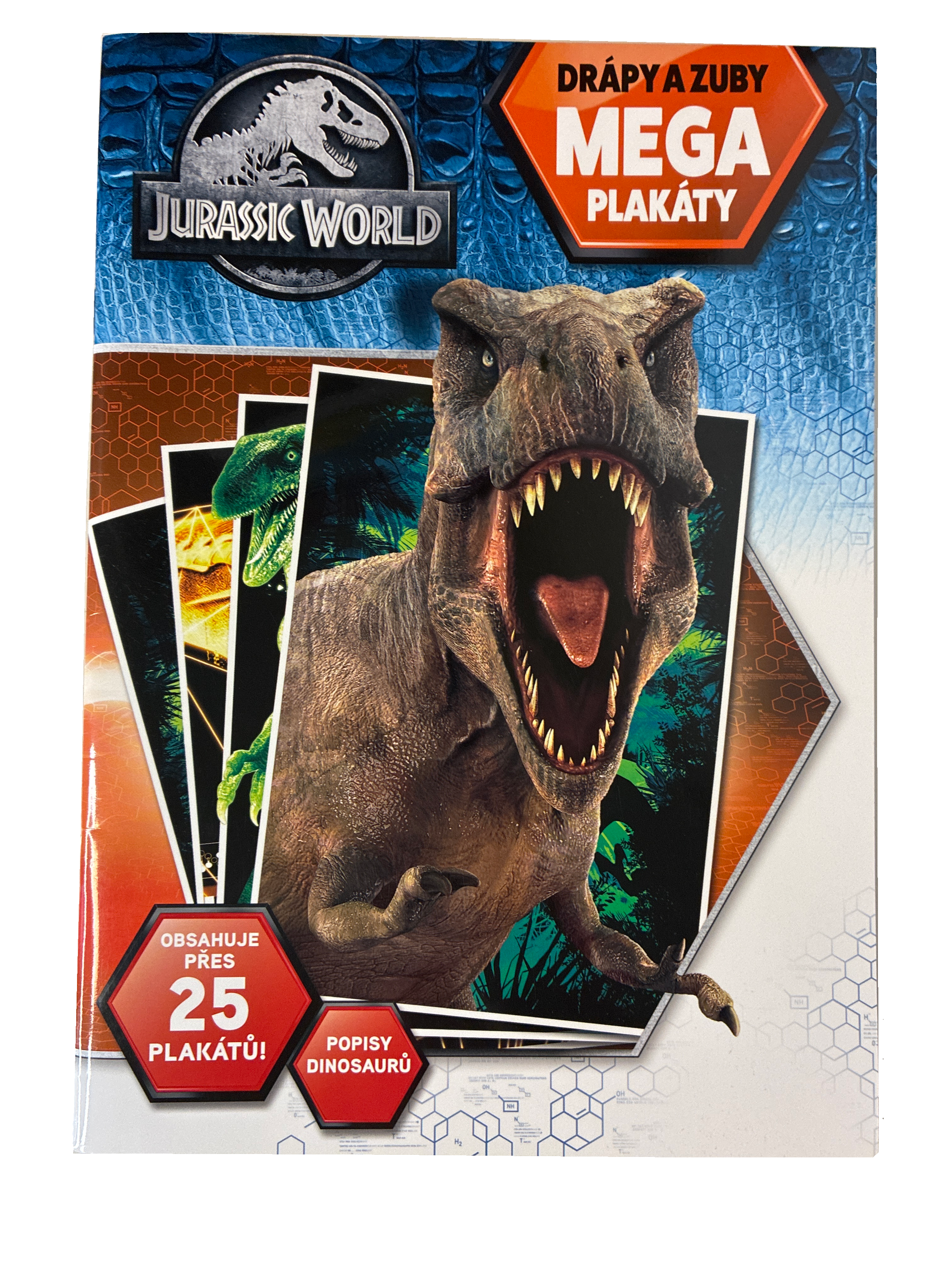Jurský svět Mega plakáty drápy a zuby | Obsahuje přes 25 plakátů! Popisy dinosaurů