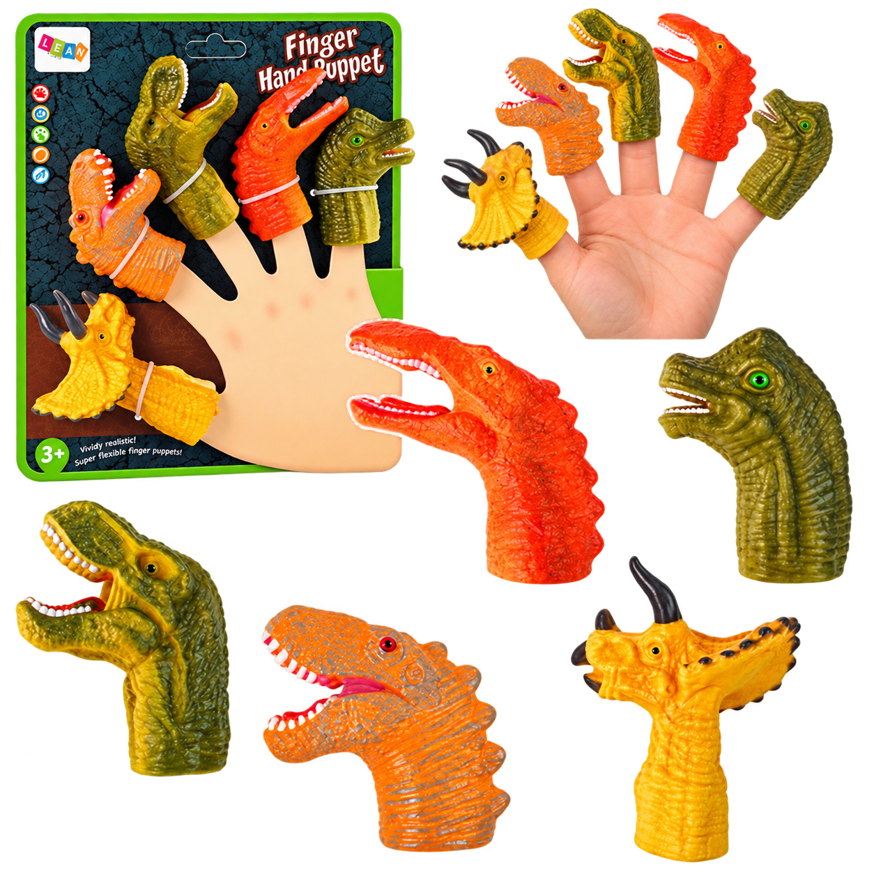 Dinosauří prstové loutky - 5 ks