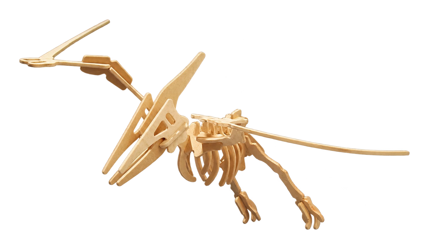 3D drevené puzzle - kostra pteranodona - skladačka z dreva - rozpätie krídel 50 cm