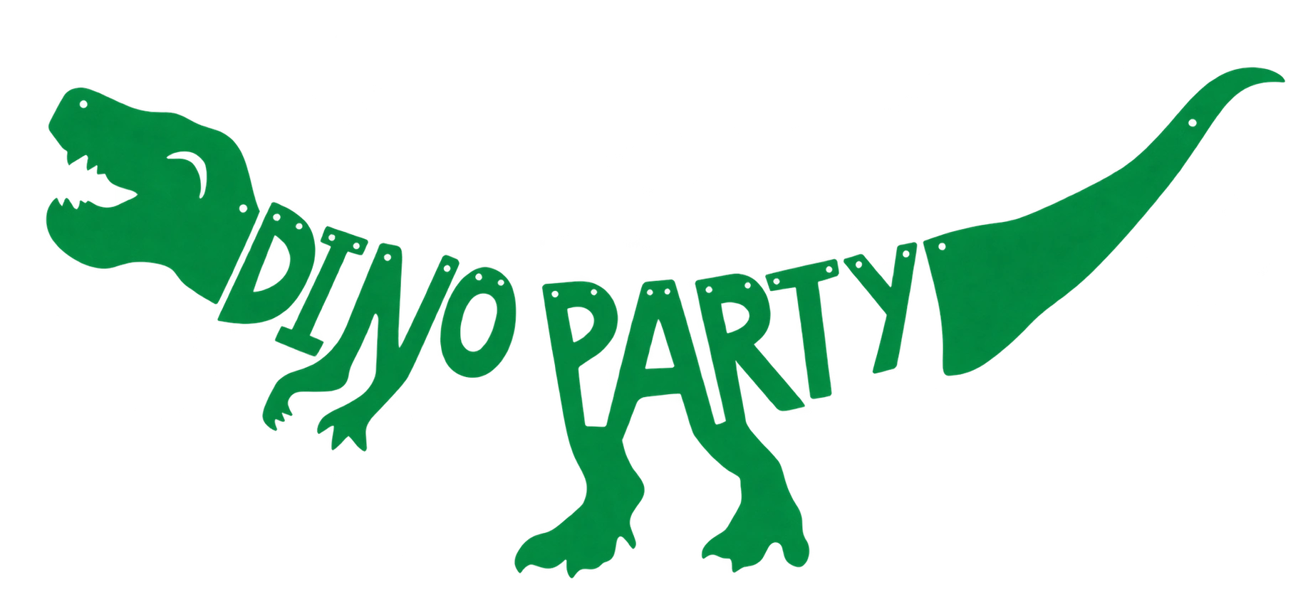 Dinosauří narozeninový nápis na pověšení - DINO PARTY