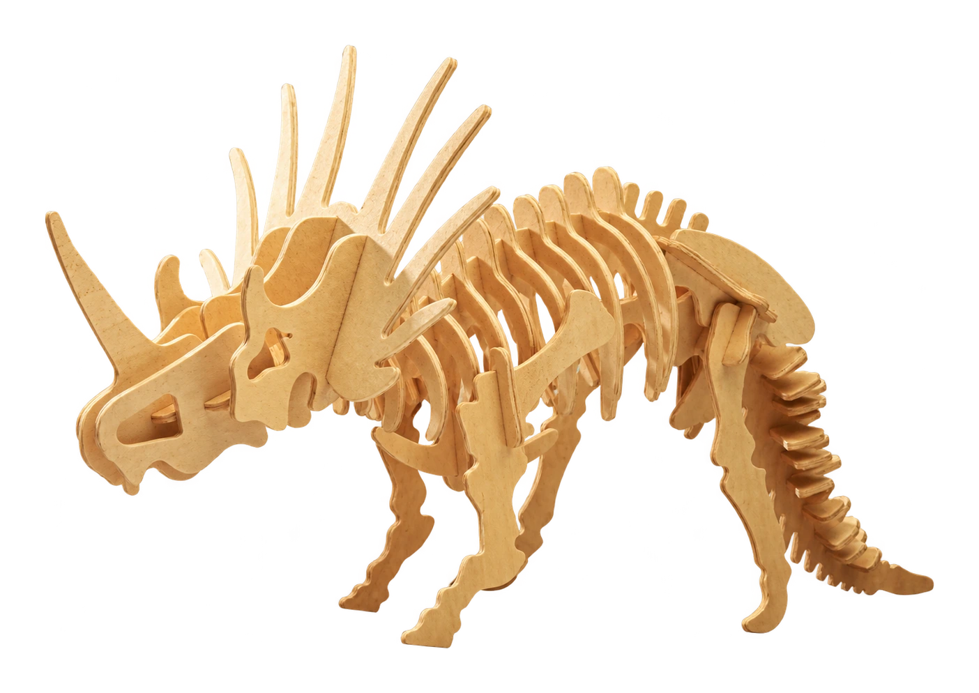 3D drevené puzzle – kostra styrakosaura