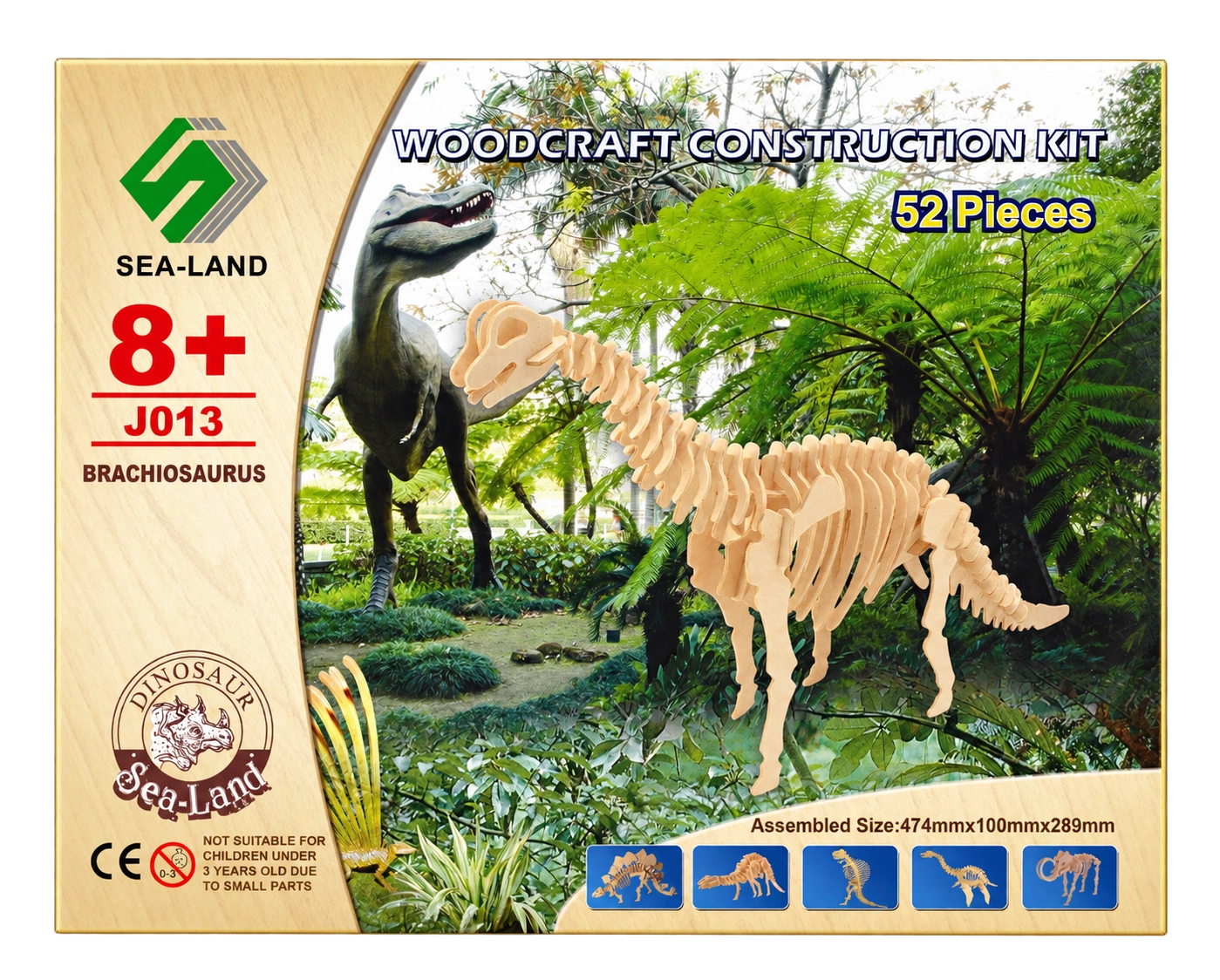 3D dřevěné puzzle - kostra Brachiosaura - skládačka ze dřeva