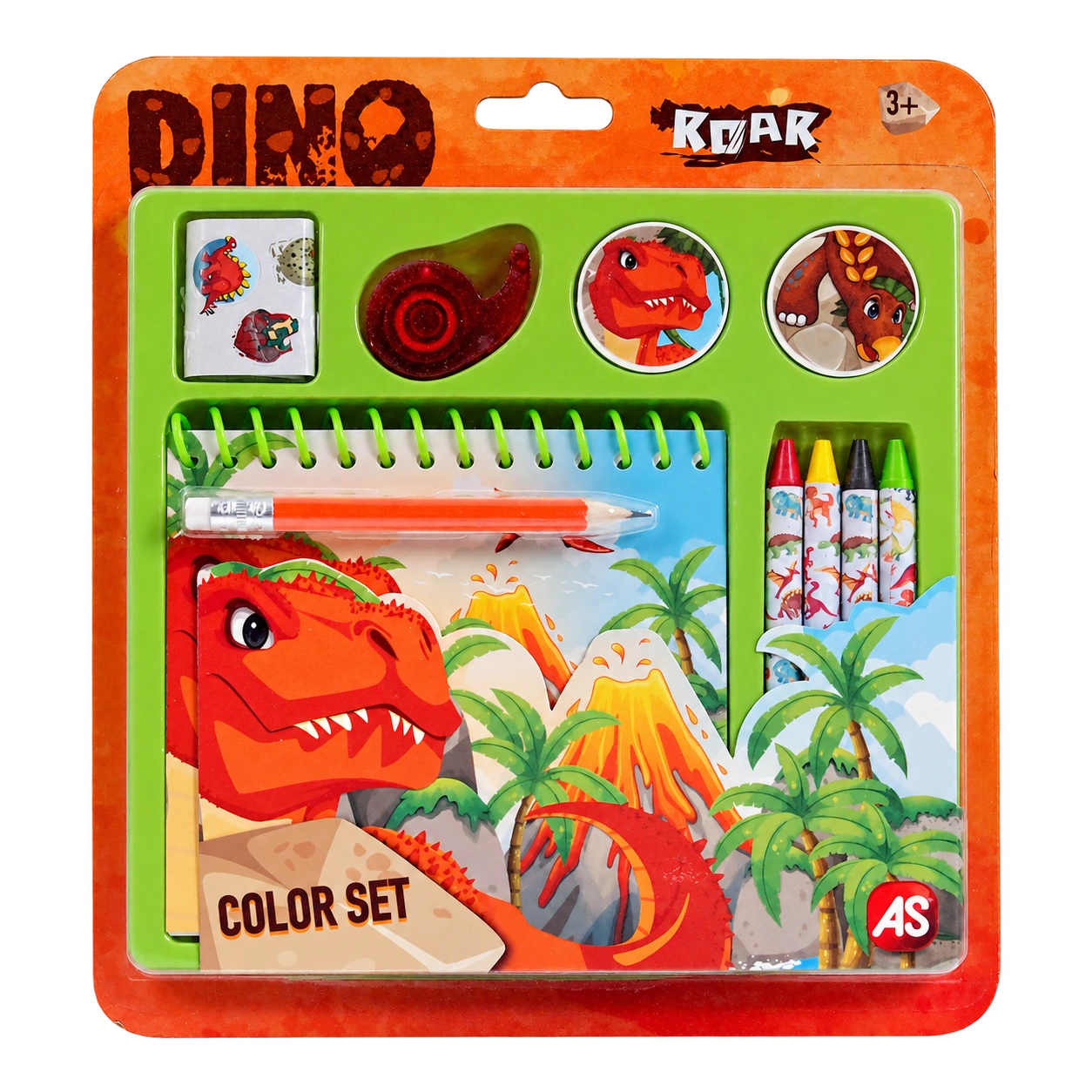 Dinosauří omalovánky s pastelkami a nálepkami