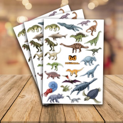 Dinosauří samolepky A4, 25 ks