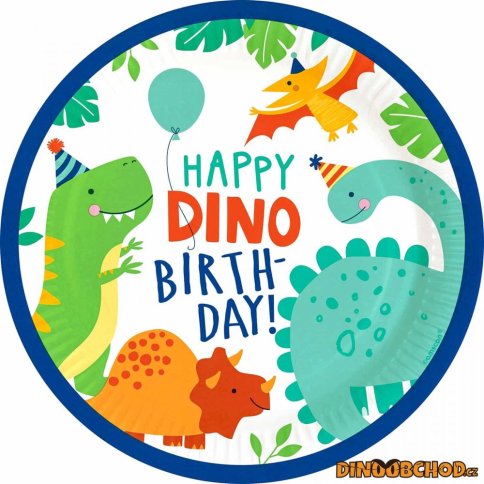 Dinosauří papírové talířky 8 ks