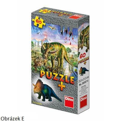 Puzzle č.6 Triceratops 60 dílků + figurka ZDARMA