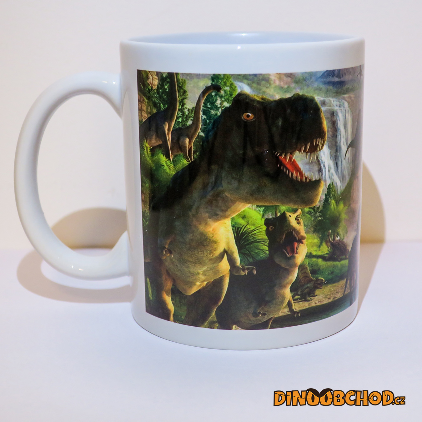Hrnek s motivy dinosaurů - porcelánový