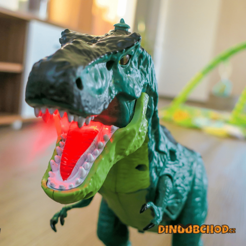 Tyrannosaurus Rex na dálkové ovládání se zvuky, světly a párou