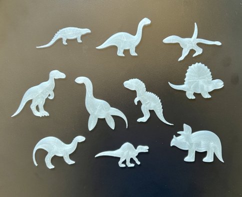 Svietiace samolepiace dinosaury - súprava 10 ks