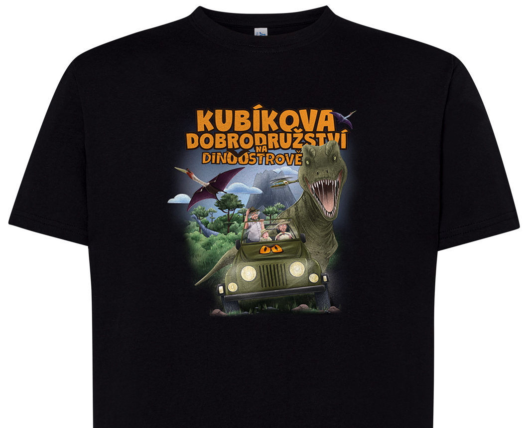 Tričko s dinosaurami podľa knihy Kubíkova dobrodružství na Dinoostrově, fotografia 3