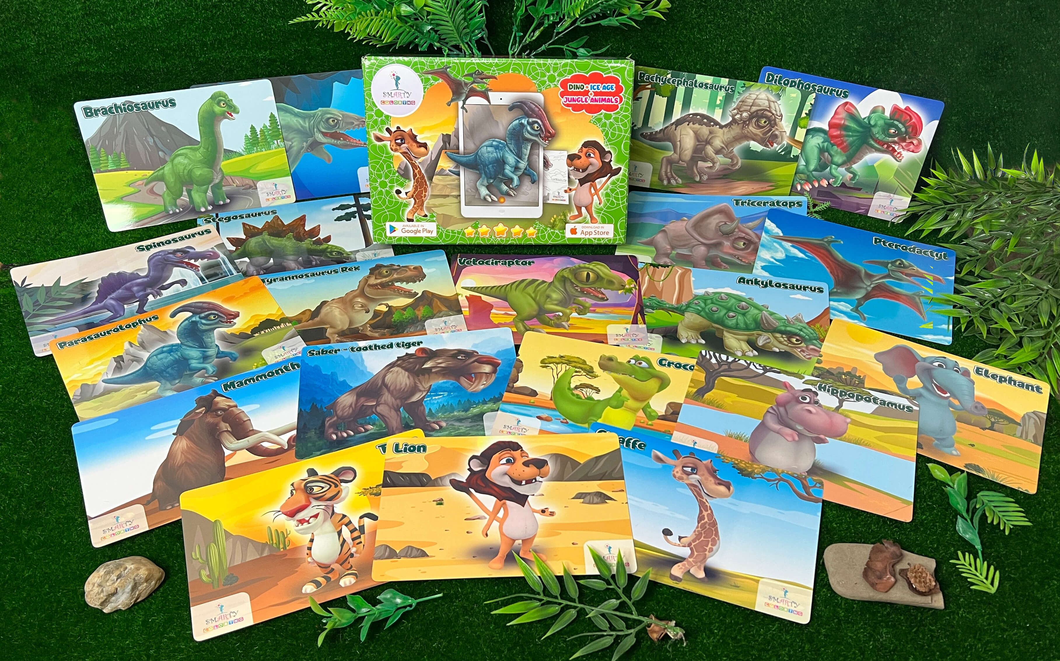 Virtuální realita 4D omalovánky: Dinosauři + doba ledová + zvířata z džungle