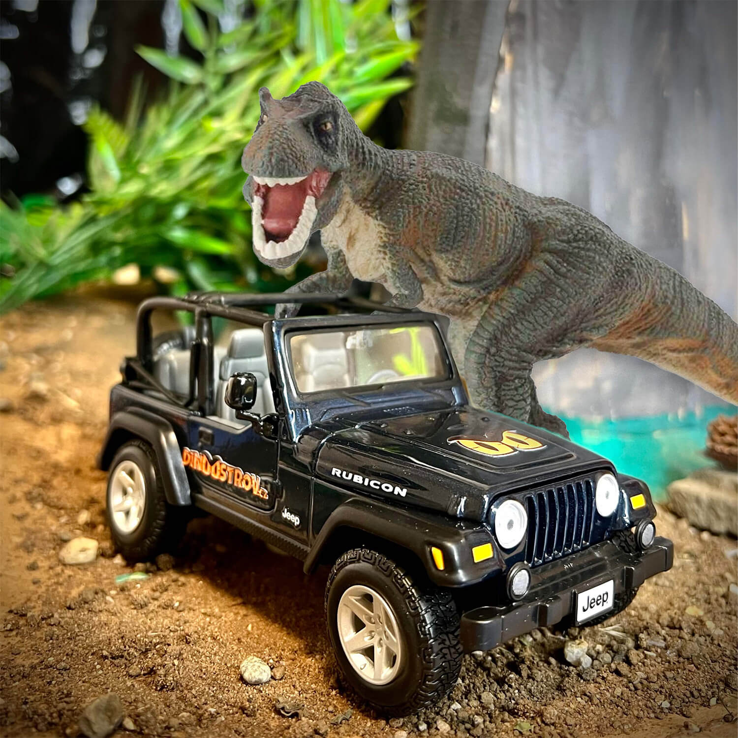 Veľký dinosaurí Jeep 1 : 27 + Tyrannosaurus rex a darček
