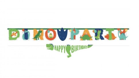Nápis DINOPÁRTY - Happy Birthday